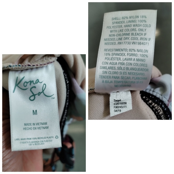 Kona Sol Bikini Top floral Flower with Ruffles swim wear bathing suit Size M - Picture 14 of 14